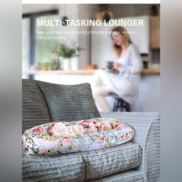 DORA MOMOKO Baby Lounger cotton CoSleep Nest 0-24mo Machine Washable Breathable - Picture 4 of 7